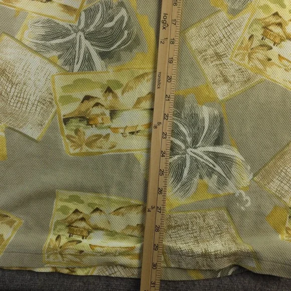 Vintage Tommy Bahama Polo Shirt Large Yellow Beach Floral Short Sleeve Cotton - Picture 5 of 7